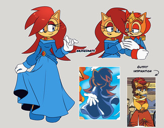 blue_clothing blue_dress blue_eyes brown_body brown_fur clothing dress duo eyelashes female fur gloves grey_background hair handwear male male/female red_hair simple_background text yellow_clothing yellow_dress risziarts archie_comics sega sonic_the_hedgehog_(archie) sonic_the_hedgehog_(comics) sonic_the_hedgehog_(series) alicia_acorn nigel_acorn sally's_mother_(archie_reboot) chipmunk ground_squirrel mammal rodent sciurid english_text hi_res
