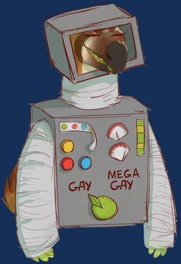 ambiguous_gender anthro beak clothing costume eyes_closed humor machine male simple_background solo transparent_background unknown_artist avian robot alpha_channel source_request