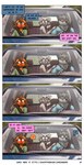 anthro blush car dialogue driving female group male profanity text trio vehicle james_howard patreon alphonse_(james_howard) jill_(james_howard) richard_(james_howard) canid canine canis domestic_cat domestic_dog felid feline felis mammal wolf comic english_text hi_res url