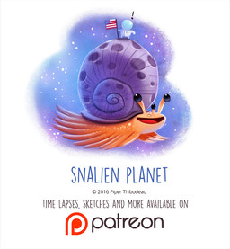 ambiguous_gender american_flag astronaut beady_eyes black_eyes bubble_helmet duo exclamation_point flag flying humor planet pun smile space spacesuit star tentacles text united_states_of_america visual_pun piper_thibodeau alien gastropod human mammal mollusk snail 2016 digital_media_(artwork) digital_painting_(artwork) english_text painting_(artwork)