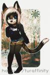 anthro clothed clothing collar felid female honesty_(artist) looking_at_viewer mammal smile solo standing