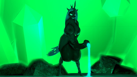 5_fingers 5_toes animal_genitalia animal_penis anthro areola balls big_balls big_breasts big_penis bodily_fluids breasts colored_cum crossgender crystal cum equine_genitalia equine_penis erection fangs feet fingers ftg_crossgender fti_crossgender genital_fluids genitals green_cum green_eyes green_hair gynomorph hair horn huge_balls huge_penis humanoid_feet hyper hyper_balls hyper_genitalia hyper_penis intersex medial_ring nipples nude penis plantigrade precum precum_string pupils slit_pupils smile solo teeth toes unusual_bodily_fluids unusual_cum unusual_genital_fluids coriponer friendship_is_magic hasbro my_little_pony queen_chrysalis_(mlp) arthropod changeling_(mlp) 16:9 3d_(artwork) 4k absurd_res digital_media_(artwork) green_theme hi_res widescreen