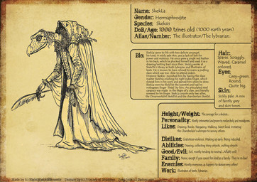 anthro clothing elderly elderly_intersex gown herm intersex loose_feather multi_limb quill renaissance_clothing solo speech_bubble text skekla_(artist) the_dark_crystal skekla_the_illustrator alien skeksis 2014 comic english_description english_text hi_res model_sheet signature