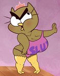 angry big_breasts breasts clothed clothing female hand_on_wall huge_breasts panties shirt skimpy slutty_face solo tank_top topwear underwear sbshouseofpancakes harvey_beaks nickelodeon princess_(harvey_beaks) avian bird owl slutty_clothing digital_media_(artwork)