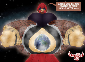 3_toes 4_fingers alternative_fashion anthro beak belly big_breasts big_vulva blue_eyes bodily_fluids bodily_fluids_in_pussy breasts brown_body clothed clothing earth extreme_size_difference eyeshadow feathers feet female fingers fishnet_clothing fishnet_legwear floating genitals goth huge_breasts huge_vulva hyper hyper_genitalia hyper_vulva legwear macro makeup musk musky_feet musky_vulva nipples non-mammal_hair non-mammal_vulva object_vore open_beak open_mouth penetration piercing planet planet_vore plantigrade presenting presenting_vulva size_difference solo space sweat sweatdrop sweaty_feet sweaty_genitalia sweaty_legs sweaty_thighs tail tail_feathers text toes unbirthing vaginal vaginal_penetration vore vulva sokoyo_owo reign_(reignbowmaus) avian bird chicken galliform phasianid english_text hi_res