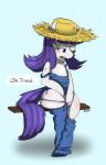 blue_eyes blush bodily_fluids clothed clothing cutie_mark female flat_chested fur genital_fluids hair hat headgear headwear horn long_hair masturbation one_eye_closed panties purple_hair simple_background sitting solo straw_hat text underwear vaginal vaginal_fluids vaginal_masturbation wet white_body white_fur gigapon friendship_is_magic hasbro my_little_pony mythology rarity_(mlp) equid equine mammal mythological_creature mythological_equine unicorn 2014 9:14 absurd_res english_text hi_res