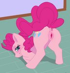 bedroom_eyes earth_pony equid equine female feral freyacat friendship_is_magic genitals hasbro horse mammal my_little_pony narrowed_eyes pinkie_pie_(mlp) pony presenting presenting_pussy pussy seductive solo