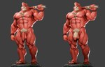 abs anthro balls fur genitals male muscular muscular_anthro muscular_male nipples nude pecs penis red_body red_fur solo vein veiny_balls justgruff the_boy_and_the_beast kumatetsu bear mammal 3d_(artwork) digital_media_(artwork) hi_res