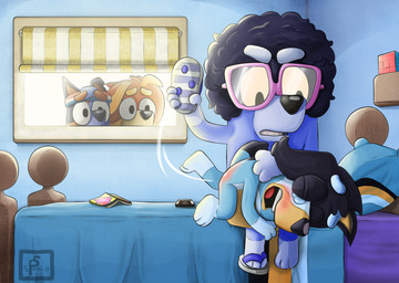 anthro bedroom being_watched bodily_fluids butt_slap clothing corporal_punishment crying duo eyewear female footwear glasses group looking_at_another male on_lap punishment sandals shoes slap spank_marks spanking tears young young_male spanko bluey_(series) bandit_heeler christine_heeler radley_heeler stripe_heeler australian_shepherd canid canine canis domestic_dog herding_dog mammal pastoral_dog sheepdog hi_res story story_in_description brother_(lore) brothers_(lore) mother_(lore) mother_and_child_(lore) mother_and_son_(lore) parent_(lore) parent_and_child_(lore) parent_and_son_(lore) sibling_(lore) son_(lore)