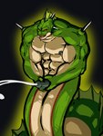 abs antennae_(anatomy) anthro biceps big_penis bodily_fluids claws cum cumshot ejaculation erection genital_fluids genitals horn male masturbation muscular muscular_male nipples non-mammal_nipples nude pecs penis pronounced_browridge red_eyes simple_background solo spikes two-handed_masturbation thegoo dragon_ball dragon_ball_z mythology porunga alien dragon mythological_creature mythological_scalie scalie absurd_res digital_media_(artwork) hi_res