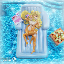 accessory anthro areola big_breasts big_butt black_nose blonde_hair breasts butt computer duo electronics eyelashes eyeshadow featureless_crotch feet female flower flower_in_hair fur green_eyes hair hair_accessory hand_around_waist hand_behind_head high-angle_view laptop lips lipstick long_hair looking_at_viewer lying makeup nipples nude on_back one_eye_closed orange_body orange_fur pink_areola pink_eyeshadow pink_lipstick pink_nipples plant ponytail small_breasts smile swimming_pool tan_body tan_fur thick_lips thick_thighs tongue tongue_out wide_hips wink winking_at_viewer lewdxcube activision crash_bandicoot_(series) coco_bandicoot tawna_bandicoot bandicoot mammal marsupial 1:1 3d_(artwork) absurd_res digital_media_(artwork) hi_res