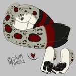 anthro balls butt clothing disembodied feet foot_focus genitals leg_warmers legwear male paws solo anysilvery umbrose felid mammal pantherine snow_leopard 1:1