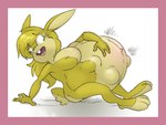 anthro belly big_belly big_breasts border breasts female fetal_movement fur hand_on_belly huge_belly pink_border pregnant pregnant_anthro pregnant_female sitting solo yellow_body yellow_fur krystalvix archie_comics sega sonic_the_hedgehog_(archie) sonic_the_hedgehog_(comics) sonic_the_hedgehog_(series) bunnie_rabbot lagomorph leporid mammal rabbit 2014
