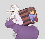 big_breasts breasts butt duo female gesture hair hand_gesture heart_symbol male male/female mature_female smile thick_thighs v_sign cumbread demon_slayer kimetsu_no_yaiba undertale undertale_(series) frisk_(undertale) toriel bovid caprine goat human mammal absurd_res hi_res mother_(lore) parent_(lore)