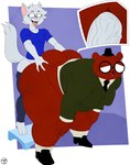 anal anal_penetration anthro butt butt_grab clothed clothing duo eyewear from_behind_position furniture glasses hand_on_butt hat headgear headwear looking_pleasured male male/male moobs multiple_angles obese obese_male overweight overweight_male penetration sex stool tiptoes trashtoonz night_in_the_woods angus_delaney jack_(sanssketches16) bear domestic_cat felid feline felis mammal hi_res