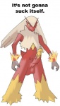 anthro balls dialogue erection fur genitals male non-mammal_balls penis red_body red_fur simple_background solo text white_background average_artist it_ain't_gonna_do_itself nintendo pokemon avian bird blaziken generation_3_pokemon pokemon_(species) 2013 english_text