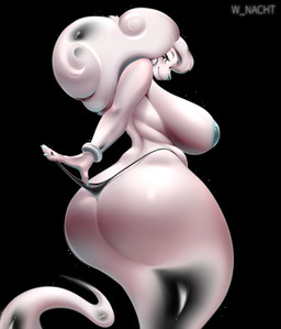 anthro big_breasts breasts clothing female huge_breasts hyper hyper_breasts hyper_drive legwear looking_at_viewer nipples nude simple_background smile solo thick_thighs thigh_highs winter_nacht canid canine canis domestic_dog ghost mammal spirit absurd_res hi_res