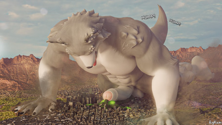 all_fours anthro balls body_sized_penis city city_destruction crush debris destruction dominant duo foreskin genitals giga humping landscape_dwarfing larger_dom macro male male/male mountain muscular muscular_male penis rampage sex size_difference size_play smoke tail text tongue tongue_out bigkami mythology canid canine canis dragon mammal mythological_creature mythological_scalie scalie wolf 16:9 2025 3d_(artwork) blender_(artwork) digital_media_(artwork) hi_res widescreen