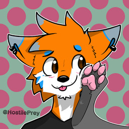 anthro black_nose brown_eyes claws dotted_background duo ear_piercing ear_ring feet female foot_focus foot_on_face kitsumuji male male/female pattern_background paw_in_face pawpads paws piercing pink_pawpads pink_tongue ring_piercing simple_background soles tongue tongue_out hostileprey kitsumuji_ceher kitsumuji_ceher_(hostileprey) canid canine fox mammal 1:1 hi_res meme