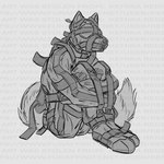 anthro bdsm blindfold bondage bound curled_up fetal_pose full_body_straitjacket furgonomics male restraints simple_background solo straitjacket tail watermark_spam white_background kemira ambiguous_species 1:1 concept_art greyscale hi_res monochrome sketch watermark