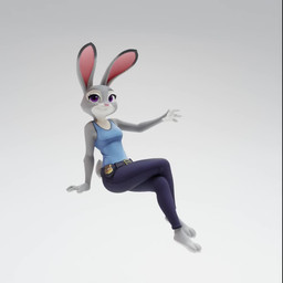anthro belt big_ears bottomwear clothing female fur grey_body grey_fur looking_at_viewer pants pose purple_eyes simple_background sitting smile smooth_animation solo white_background lejant_art disney zootopia judy_hopps lagomorph leporid mammal rabbit 1:1 3d_(artwork) 3d_animation animated blender_(artwork) digital_media_(artwork) hi_res loop no_sound short_playtime video