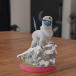 ambiguous_gender blue_body blue_fur character_miniature feral fur horn miniature_model red_eyes solo standing white_body white_fur doublestuffed amiibo nintendo pokemon absol generation_3_pokemon pokemon_(species) 1:1 3d_(artwork) 3d_animation animated digital_media_(artwork) hi_res no_sound short_playtime turntable_(animation) webm