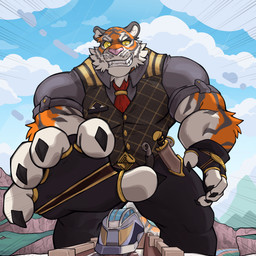 anthro clothed clothing fur macro macro_anthro macro_male male male_anthro muscular muscular_anthro muscular_male orange_body orange_fur solo stripes yellow_eyes oinu_kori epic_games fortnite oscar_(fortnite) felid mammal pantherine tiger 1:1 digital_media_(artwork) hi_res