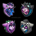 clothing female feral group hood hoodie male ponysuit topwear stirren friendship_is_magic hasbro my_little_pony octavia_(mlp) princess_cadance_(mlp) princess_luna_(mlp) queen_chrysalis_(mlp) spike_(mlp) twilight_sparkle_(mlp) vinyl_scratch_(mlp) 1:1 hi_res