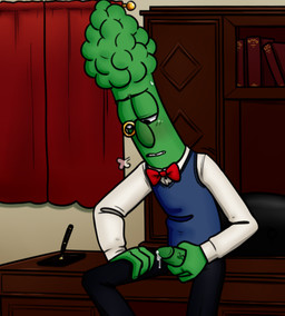 asparagus bodily_fluids bow_tie clothed clothing cum desk eyewear food front_view furniture genital_fluids genitals green_penis male masturbation monocle not_furry on_desk penile penile_masturbation penis penis_poking_out plant sitting solo table topwear vegetable vest ubernerdmaster veggietales archibald_asparagus elemental_creature elemental_humanoid flora_fauna food_creature food_humanoid humanoid living_vegetable plant_humanoid vegetable_humanoid 2017 portrait three-quarter_portrait