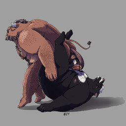 age_difference anal anal_penetration anthro anthro_on_anthro balls beard belly big_belly black_body black_fur blush bodily_fluids body_hair brown_body brown_fur butt chest_hair duo erection facial_hair from_front_position fur genitals hair hairy horn humanoid_genitalia male male/male male_penetrated male_penetrating male_penetrating_male mating_press musclegut muscular muscular_anthro muscular_male nipples nude older_male overweight overweight_anthro overweight_male pecs penetration penile penis piledriver_position sex simple_background smile tail tail_fetish tail_in_ass tail_insertion tail_play tail_sex thick_thighs white_hair nutdoesart sihai's_legacy brian_(sihai's_legacy) eduard_michell_(leelynier) animal_humanoid bovid bovid_humanoid bovine cattle humanoid mammal mammal_humanoid murid murine rat rodent 1:1 digital_media_(artwork) hi_res