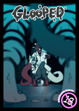 age_restriction ambiguous_gender anthro antlers blue_antlers blush bulge clothed clothing coat detailed_background ear_piercing ear_ring erection female fur gold_(metal) gold_ear_ring goopy group hair horn lab_coat looking_at_viewer male nervous open_mouth piercing ring_piercing slime smile standing_behind tail text tongue topwear trance trio white_body white_fur camih mythology erza_the_hyena lad_(samwellgumgi) sam_(samwellgumgi) dragon ferrin hybrid hyena kobold mammal mythological_creature mythological_scalie scalie absurd_res cover cover_art cover_page digital_media_(artwork) hi_res