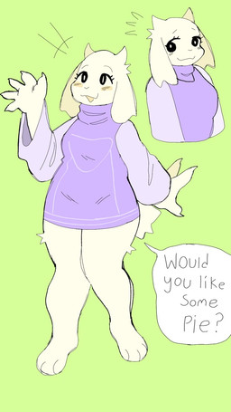 anthro blush blush_lines bodily_fluids claws emanata female green_background orange_blush simple_background solo sweat sweatdrop text puppkittyfan1 undertale_(series) toriel bovid caprine goat mammal monster 9:16 digital_media_(artwork) english_text