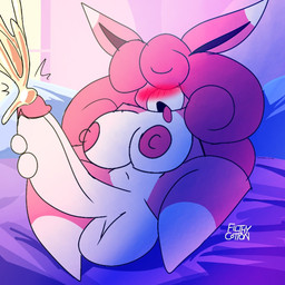 anthro anthrofied balls big_balls big_breasts big_penis blush blush_lines bodily_fluids breasts covered_eyes cum cumshot curly_hair ejaculation erection genital_fluids genitals gynomorph hair huge_penis humanoid_genitalia humanoid_penis intersex long_hair masturbation navel nipples nude nude_anthro nude_female open_mouth penile penile_masturbation penis pink_body pink_hair pink_nipples pokemorph solo tongue tongue_out unfortu-nate nintendo pokemon georgina_(unfortu-nate) generation_1_pokemon pokemon_(species) wigglytuff 1:1 2025 digital_media_(artwork) hi_res