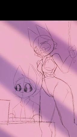 animated_sketch anthro duo female kissing male male/female jouh jonh_(jouh) sunny_(jouh) canid canine humanoid mammal 9:16 animated short_playtime sketch sound video