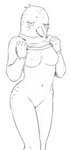 anthro beak blush bottomless breasts clothed clothing clothing_lift female genitals nipples non-mammal_breasts pussy reveal shirt shirt_lift shy solo standing topwear pooqa netflix tuca_and_bertie bertie_(tuca_and_bertie) avian bird oscine passerine thrush_(bird) absurd_res digital_media_(artwork) hi_res sketch