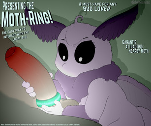 accessory advertisement age_difference anthro balls cock_ring duo female fluffy foreskin genitals glowing humor jewelry male male/female neck_tuft nude penis penis_accessory penis_grab penis_jewelry size_difference solo_focus text tuft wings young inprogress juno_(inprogress) arthropod insect lepidopteran moth 6:5 absurd_res english_text hi_res