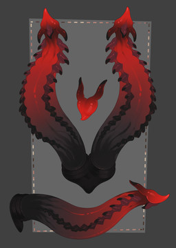 2_penises animal_genitalia animal_penis disembodied_penis erection genitals gradient_penis hemipenes male multi_genitalia multi_penis penile_spines penis red_penis solo tapering_penis ravedoq hi_res model_sheet