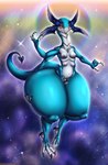 anthro big_butt blue_body breasts butt female huge_butt huge_thighs multi_breast multi_eye multicolored_body navel nipples non-mammal_breasts non-mammal_nipples nude red_eyes solo thick_thighs two_tone_body wide_hips viroveteruscy warning_cream_filled blueberry_jam_(viroveteruscy) angel angel_demon demon reptile scalie 2023 absurd_res digital_media_(artwork) hi_res