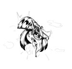 ahega breasts digital_media_(artwork) equid equine female feral hair hasbro hi_res horse looking_pleasured mammal monochrome my_little_pony mythological_creature mythology open_mouth pony simple_background solo ybkathan