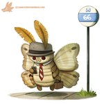 antennae_(anatomy) anthro beady_eyes briefcase bus_stop clothing floating grass hat headgear headwear insect_wings lepidopteran_wings male necktie plant red_eyes sidewalk simple_background solo tan_body text white_background wings piper_thibodeau arthropod insect lepidopteran moth 2015 digital_media_(artwork) digital_painting_(artwork) painting_(artwork) shaded soft_shading url