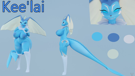 anthro areola beckoning big_breasts blue_body blue_eyes breasts clothing color_swatch female female_anthro footwear footwear_only front_view gesture heart_pupils heart_symbol huge_breasts hypnotic_eyes knee_highs knee_socks legwear markings mostly_nude mostly_nude_anthro mostly_nude_female navel nipples ringed_eyes side_view simple_background smile socks socks_only solo text thick_thighs white_markings wide_hips mercfox438 warfaremachine_(modeler) nintendo pokemon fan_character kee'lai vaporunny_(follygee) warfare_vaporunny eeveelution generation_1_pokemon generation_4_pokemon hybrid lopunny pokemon_(species) vaporeon 16:9 2024 3d_(artwork) character_name digital_media_(artwork) hi_res model_sheet widescreen