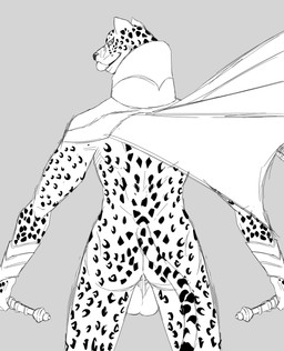 anthro armor balls butt cape cape_only clothing dagger dual_wielding gauntlets genitals gloves handwear holding_object holding_weapon licking licking_lips looking_at_viewer looking_back male melee_weapon mostly_nude nude rear_view solo tongue tongue_out weapon whiskers reagan700 ose_(megami_tensei) felid leopard mammal pantherine hi_res monochrome