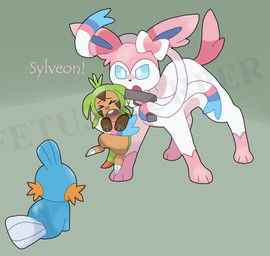 angry blue_body blue_eyes bodily_fluids brown_body brown_fur feral fur group gun held_at_gunpoint held_up hostage male open_mouth pink_body pink_fur ranged_weapon ribbons simple_background sitting tears threatening trio weapon white_body white_fur young fetus_slurper movieunleashers nintendo pokemon dr._sylveon chespin eeveelution generation_3_pokemon generation_6_pokemon mudkip pokemon_(species) sylveon hi_res