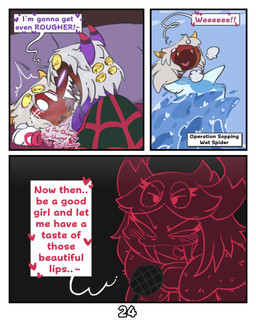 2_horns blush bodily_fluids dark_body dark_skin dialogue dirty_talk electronics female floating_hands good_girl grey_hair group hair heart_eyes heart_symbol heartbeat horn male male/female microphone possession saliva speech_bubble text tongue trio unusual_anatomy unusual_eye_placement water wave white_eyes yellow_eyes kittipaws kirby:_triple_deluxe kirby_(series) kirby_air_riders nintendo dark_taranza queen_sectonia_(original_form) taranza winged_star_(kirby) arachnid arthropod spider spidr absurd_res comic english_text hi_res