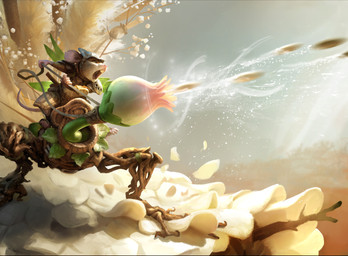 ambiguous_gender anthro armor artillery buckteeth cattail_(plant) duo firing_weapon flower headgear helmet open_mouth plant ranged_weapon riding teeth weapon whiskers yelling jakob_eirich hasbro magic:_the_gathering wizards_of_the_coast animate_inanimate elemental_creature flora_fauna living_weapon mammal mouse murid murine rodent 2024 digital_media_(artwork) official_art