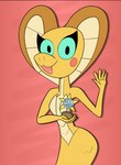 5_fingers anthro award female fingers open_mouth smile solo trophy wide_hips burgerpocalypse cobra reptile scalie snake absurd_res hi_res