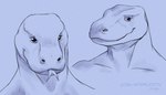 anthro forked_tongue looking_at_viewer male muscular smile solo tongue tongue_out amarox lucas_(amarox) komodo_dragon lizard monitor_lizard reptile scalie bust_portrait digital_drawing_(artwork) digital_media_(artwork) hi_res portrait sketch