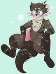 animal_genitalia anthro anus balls bdsm blush bondage bound christmas_light_bondage christmas_lights entangled eyewear genitals glasses male penis solo pixelyteskunk beryl_(just_some_bean) mammal mustelid otter absurd_res hi_res