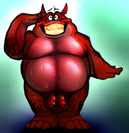 2_penises anthro awkward awkward_moment awkward_smile balls belly big_balls bodily_fluids embarrassing_nudity genitals gesture humanoid_genitalia humanoid_penis male moobs multi_genitalia multi_penis nude overweight penile penis salute simple_background solo sweat teeth spacedustbeast buzz_lightyear_of_star_command booster_sinclair_munchapper alien absurd_res hi_res