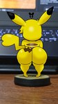anthro big_butt biped butt computer electronics female figurine fur furniture huge_butt laptop nude photo_background pokemorph rear_view shadow short_stack solo standing table tail thick_thighs wide_hips wood wood_furniture wood_table yellow_body yellow_butt yellow_fur yellow_tail luanctoons amiibo nintendo pokemon lucky_(luanctoons) generation_1_pokemon pikachu pokemon_(species) 2025 absurd_res hi_res photography_(artwork)